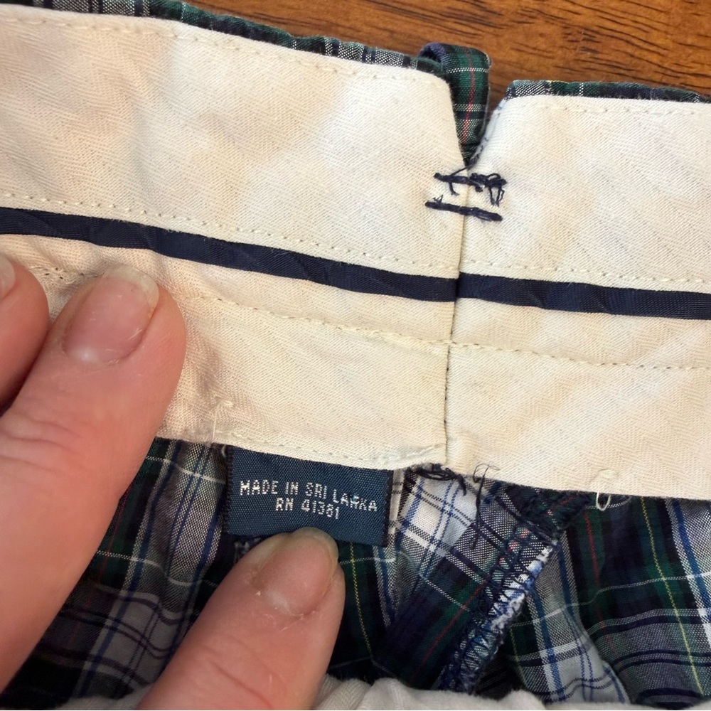 Polo Ralph Lauren Plaid Shorts Mens 33 Blue Green Tartan Bleeker Chino Bradburry - Picture 3 of 12